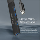 Promate LiteHub 4-in-1 Multi-Port USB-C Data Black [BO] - وصلة تايب سي - 4 في 1 - لاجهزة الايباد برو والماك بوك - متعددة الاستخدام - كفالة 12 شهر
