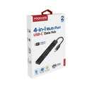 Promate LiteHub 4-in-1 Multi-Port USB-C Data Black [BO] - وصلة تايب سي - 4 في 1 - لاجهزة الايباد برو والماك بوك - متعددة الاستخدام - كفالة 12 شهر