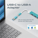 Promate LiteHub 4-in-1 Multi-Port USB-C Data Blue [BO] - وصلة تايب سي - 4 في 1 - لاجهزة الايباد برو والماك بوك - متعددة الاستخدام - كفالة 12 شهر