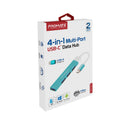 Promate LiteHub 4-in-1 Multi-Port USB-C Data Blue [BO] - وصلة تايب سي - 4 في 1 - لاجهزة الايباد برو والماك بوك - متعددة الاستخدام - كفالة 12 شهر