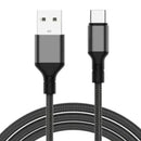 Aspor USB-A to Type-C Data & Fast Charging 3.1A Braided Strong Cable 3M - Black - سلك شحن تايب سي  - طول 3 متر - كفالة 12 شهر