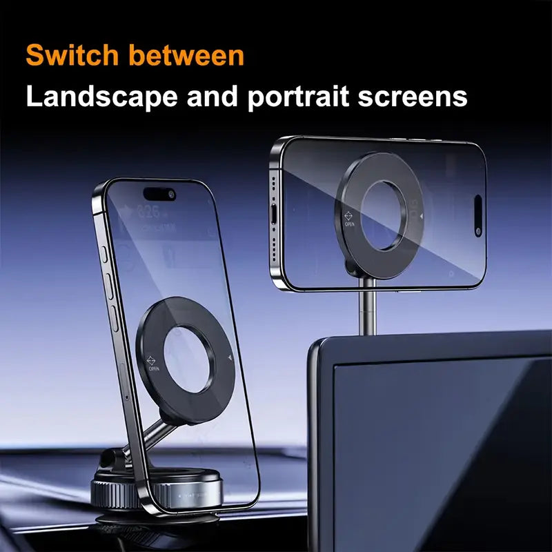 Car Magnetic Phone Holder (D4) - ستاند سيارة مناسب لجميع انواع الاجهزة - شفط بدون شحن - دوران 360 درجة - ماغ سيف