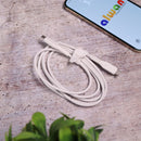 Energea Flow USB-C To USB-C Cable 1.5M - White [B] - سلك شحن - انيرجيا - تايب سي الي تايب سي - طول متر ونصف - كفالة 5 سنين