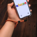 Orange Lanyard with Clear Case - كفر حماية شفاف مع خيط علاقة