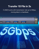 Baseus UltraJoy 4-Port HUB AIR – Space Grey [D] - وصلة تايب سي + يو اس بي - 4 في 1 - لاجهزة الايباد برو والماك بوك واللاب توب - متعددة الاستخدام - كفالة 12 شهر