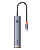 Baseus UltraJoy 6-Port HUB AIR – Space Grey [D] - وصلة تايب سي - 6 في 1 - لاجهزة الايباد برو والماك بوك - متعددة الاستخدام - كفالة 12 شهر