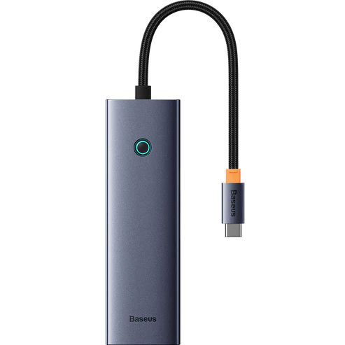 Baseus UltraJoy 7-Port HUB Docking Station – Space Grey [D] - وصلة تايب سي - 7 في 1 - لاجهزة الايباد برو والماك بوك - متعددة الاستخدام - كفالة 12 شهر