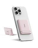 Baseus PicoGo AM31 Qi2 Ultra-Mini Magnetic Power Bank with Kickstand 5000mAh 20W - Nebula Pink [D] - بطارية متنقلة - بيسوس - سعة 5000 - ماق سيف - قوة 20 واط - كفالة 24 شهر