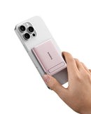 Baseus PicoGo AM31 Qi2 Ultra-Mini Magnetic Power Bank with Kickstand 5000mAh 20W - Nebula Pink [D] - بطارية متنقلة - بيسوس - سعة 5000 - ماق سيف - قوة 20 واط - كفالة 24 شهر