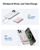 Baseus PicoGo AM31 Qi2 Ultra-Mini Magnetic Power Bank with Kickstand 5000mAh 20W - Nebula Pink [D] - بطارية متنقلة - بيسوس - سعة 5000 - ماق سيف - قوة 20 واط - كفالة 24 شهر