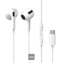 Baseus Encok Type-C lateral in-ear Wired Earphone C17 - White [D] - سماعة اذن - تايب سي - بيسوس - مع مايكروفون - لاجهزة الاندرويد والسامسونغ والايباد برو - كفالة 12 شهر