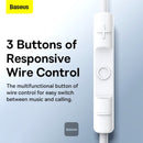 Baseus Encok Type-C lateral in-ear Wired Earphone C17 - White [D] - سماعة اذن - تايب سي - بيسوس - مع مايكروفون - لاجهزة الاندرويد والسامسونغ والايباد برو - كفالة 12 شهر