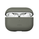 Uniq Terra Genuine Leather Snap Case For Airpods Pro 2/3 - Lichen Green - كفر ايربودز برو3/ 2 - مع ستراب