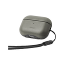 Uniq Terra Genuine Leather Snap Case For Airpods Pro 2/3 - Lichen Green - كفر ايربودز برو3/ 2 - مع ستراب