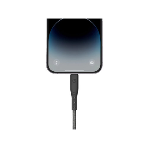 Energea Flow USB-C To Lightning Cable 1.5M - Black - سلك شحن ايفون تايب سي - انيرجيا - طول متر ونصف - كفالة 5 سنين