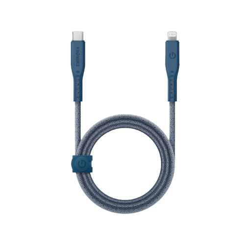 Energea Flow USB-C To Lightning Cable 1.5M - Blue [B] سلك شحن ايفون تايب سي - انيرجيا - طول متر ونصف - كفالة 5 سنين