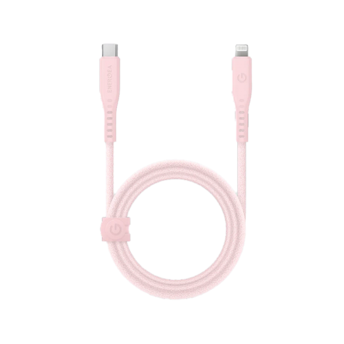 Energea Flow USB-C To Lightning Cable 1.5M - Pink [B] - سلك شحن ايفون تايب سي - انيرجيا - طول متر ونصف - كفالة 5 سنين