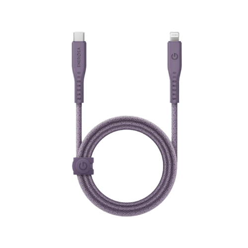 Energea Flow USB-C To Lightning Cable 1.5M - Purple [B] ج- سلك شحن ايفون تايب سي - انيرجيا - طول متر ونصف - كفالة 5 سنين