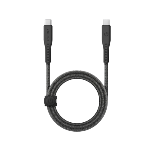 Energea Flow USB-C To USB-C Cable 1.5M - Black [B]- سلك شحن  - انيرجيا - تايب سي الي تايب سي - طول متر ونصف - كفالة 5 سنين