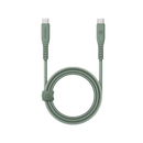 Energea Flow USB-C To USB-C Cable 1.5M - Green [B] - سلك شحن تايب سي - انيرجيا - 1.5 متر - كفالة 5 سنين - لدعم الشحن السريع