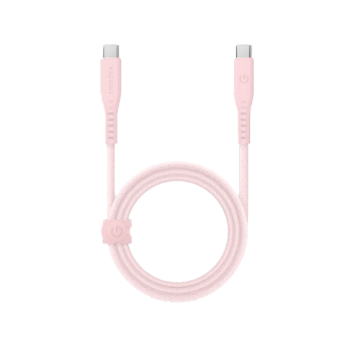 Energea Flow USB-C To USB-C Cable 1.5M - Pink سلك شحن - انيرجيا - تايب سي الي تايب سي - طول متر ونصف - كفالة 5 سنين