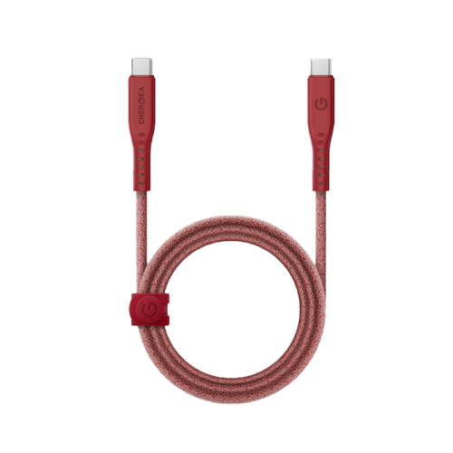 Energea Flow USB-C To USB-C Cable 1.5M - Red [B] - سلك شحن - انيرجيا - تايب سي الي تايب سي - طول متر ونصف - كفالة 5 سنين