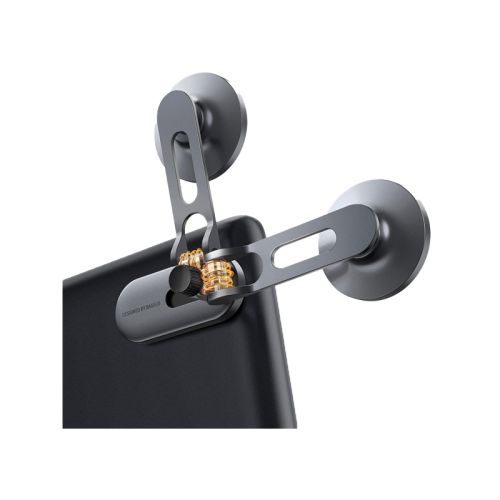 Baseus T-Space Series Folding Metal Car Phone Mount - Frost Silver [D] - ستاند سيارة مغناطيس - بيسوس