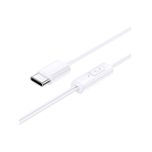 Baseus Encok Wired Earphones - Moon White [D] - سماعة اذن - بيسوس - مع مايكروفون - كفالة 12 شهر