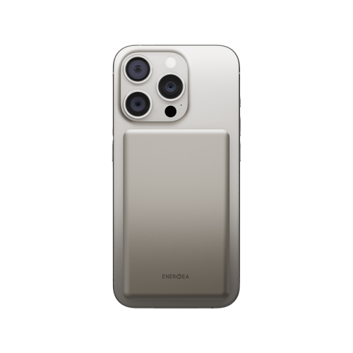 Energea AluPac Air Ultra Light MagSafe 5000 mAh Power Bank - Natural [B] - بطارية متنقلة - ماغ سيف + سلك تايب سي - انيرجيا - قوه 20 واط - سعة 5000 ملي امبير - كفالة 18 شهر
