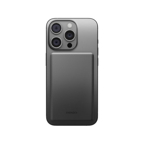 Energea AluPac Air Ultra Light MagSafe 5000 mAh Power Bank - Gunmetal [B] - بطارية متنقلة - ماغ سيف + سلك تايب سي - انيرجيا - قوه 20 واط - سعة 5000 ملي امبير - كفالة 18 شهر