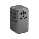 Energea TravelWorld 3-Port USB-C And 1-Port USB-A GaN 120W Travel Adapter - Gunmetal [B] - شاحن حائط دولي للسفر - مناسب لجميع دول العالم -4 فتحات للشحن الذكي والسريع - 3 فتحات تايب سي - 1 فتحة يو اس بي - قوة 120 واط - كفالة 18 شهر
