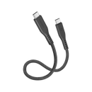 Energea Flow 10Gbps USB-C To USB-C Cable With Velcro Cable Tie 30cm - Black - سلك شحن - انيرجيا - تايب سي الي تايب سي - طول 30 سم - كفالة 5 سنين