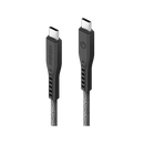 Energea Flow 10Gbps USB-C To USB-C Cable With Velcro Cable Tie 30cm - Black - سلك شحن - انيرجيا - تايب سي الي تايب سي - طول 30 سم - كفالة 5 سنين