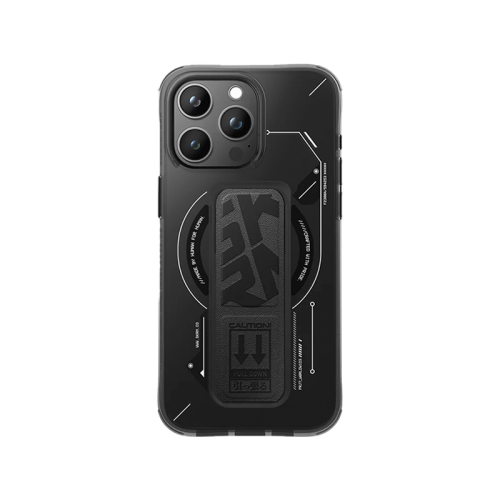 SkinArma Helio MagSafe Case With Grip Stand For IPhone - Black [B]-  كفر حماية عالية - ماغ سيف - مع مغناطيس للسيارة ومسكة ستاند