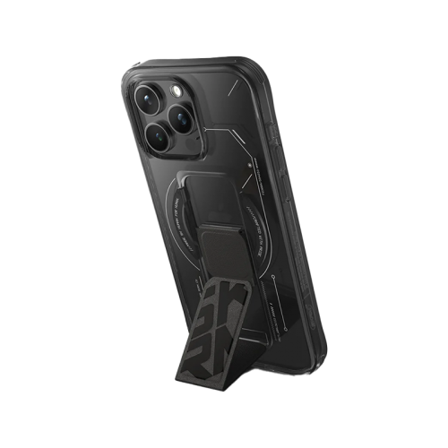 SkinArma Helio MagSafe Case With Grip Stand For IPhone - Black [B]-  كفر حماية عالية - ماغ سيف - مع مغناطيس للسيارة ومسكة ستاند