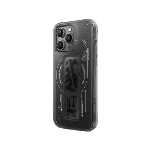 SkinArma Helio MagSafe Case With Grip Stand For IPhone - Black [B]-  كفر حماية عالية - ماغ سيف - مع مغناطيس للسيارة ومسكة ستاند