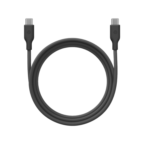 Bazic GoCharge Weave USB-C To USB-C 480Mbps 60W Cable 1.5M - Black - سلك شحن - بيزك - تايب سي الي تايب سي - قوة 60 واط - طول متر ونصف - كفالة 24 شهر