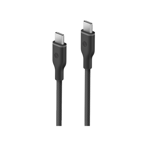 Bazic GoCharge Weave USB-C To USB-C 480Mbps 60W Cable 1.5M - Black - سلك شحن - بيزك - تايب سي الي تايب سي - قوة 60 واط - طول متر ونصف - كفالة 24 شهر