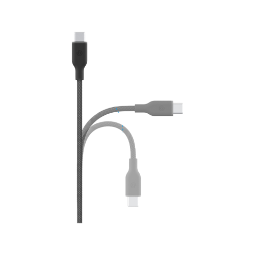 Bazic GoCharge Weave USB-C To USB-C 480Mbps 60W Cable 1.5M - Black - سلك شحن - بيزك - تايب سي الي تايب سي - قوة 60 واط - طول متر ونصف - كفالة 24 شهر