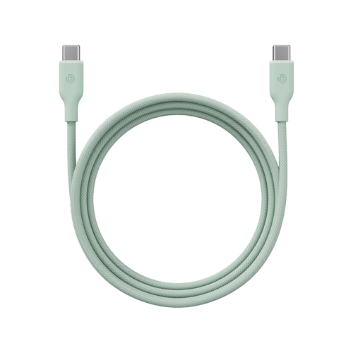 Bazic GoCharge Weave USB-C To USB-C 480Mbps 60W Cable 1.5M - Green - سلك شحن - بيزك - تايب سي الي تايب سي - قوة 60 واط - طول متر ونصف - كفالة 24 شهر