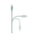 Bazic GoCharge Weave USB-C To USB-C 480Mbps 60W Cable 1.5M - Green - سلك شحن - بيزك - تايب سي الي تايب سي - قوة 60 واط - طول متر ونصف - كفالة 24 شهر