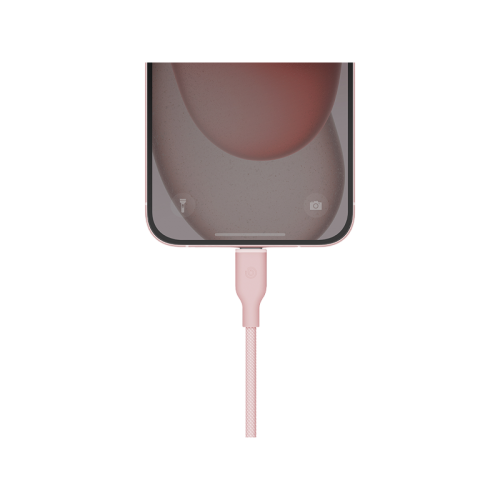 Bazic GoCharge Weave USB-C To USB-C 480Mbps 60W Cable 1.5M - Pink - سلك شحن - بيزك - تايب سي الي تايب سي - قوة 60 واط - طول متر ونصف - كفالة 24 شهر