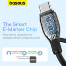 Baseus Pudding Series Fast Charging Cable With High-Speed Data Transmission Type-C to Type-C 100W 5A 1.2M - Black - سلك شحن - بيسوس - تايب سي الى تايب سي - طول 1.2 متر - كفالة 12 شهر