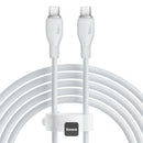 Baseus Pudding Series Fast Charging Cable Type-C to Type-C 100W 5A 2M - White [D]- سلك شحن - بيسوس - تايب سي الى تايب سي - طول 2 متر - كفالة 12 شهر