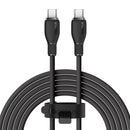 Baseus Pudding Series Fast Charging Cable With High-Speed Data Transmission Type-C to Type-C 100W 5A 1.2M - Black - سلك شحن - بيسوس - تايب سي الى تايب سي - طول 1.2 متر - كفالة 12 شهر