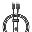 Baseus Unbreakable Series 100W Fast Charging Data Cable USB-A to Type-C 6A 1M - Black - سلك شحن تايب سي - بيسوس - طول 1 متر - قوة 100 واط - كفالة 12 شهر