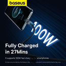 Baseus Unbreakable Series 100W Fast Charging Data Cable USB-A to Type-C 6A 1M - Black - سلك شحن تايب سي - بيسوس - طول 1 متر - قوة 100 واط - كفالة 12 شهر