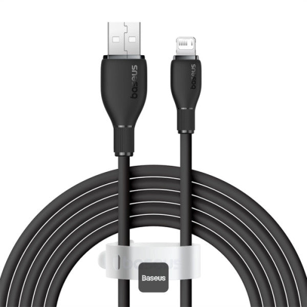 Baseus USB-A to Lightning 12W 2.4A 1.2M - Black - سلك شحن ايفون - بيسوس - طول 1.2 سم - كفالة 12 شهر