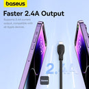 Baseus USB-A to Lightning 12W 2.4A 1.2M - Black - سلك شحن ايفون - بيسوس - طول 1.2 سم - كفالة 12 شهر