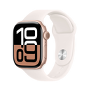 Apple Watch S10 GPS + Cellular 42mm - Rose Gold Aluminum Case with Light Blush Sport band - M/L - ساعة ابل - الجيل العاشر - تدعم شريحة اتصال - اللون ( البيج - الذهبي )